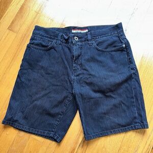 Tommy Hilfiger Pinstripe Jean Shorts‎ Classic Blue Denim Dad Jorts Y2K 32